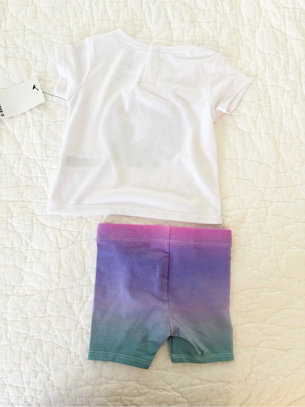 18m ⭐️ Converse White Tee & Purple Ombre Bike Shorts Set baby girl new with tags